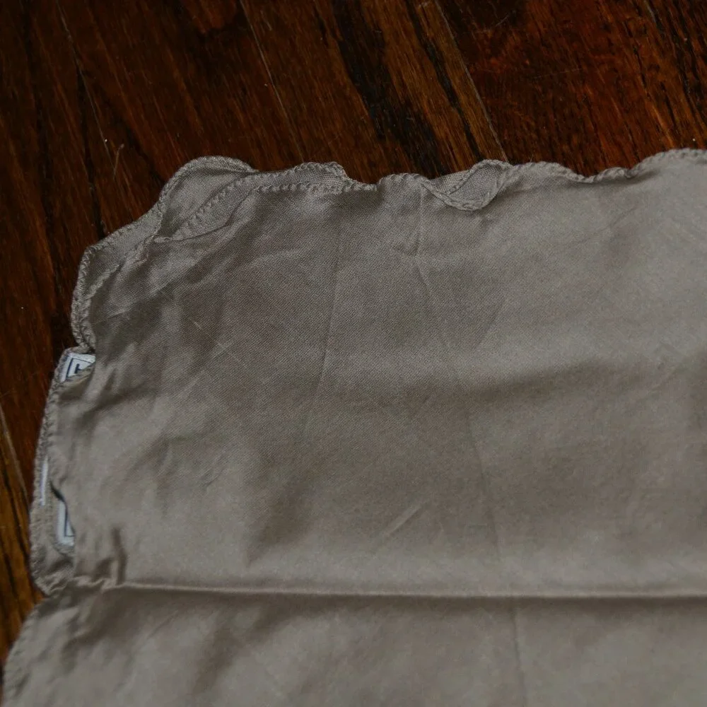 4 KIM SEYBERT LIVING LINENS BIAS TAUPE KHAKI BROWN COTTON SILK 21